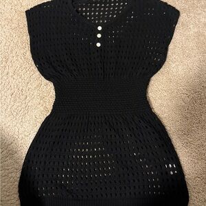 Black bathing suit cover-up